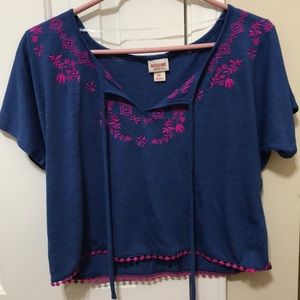 Mossimo Supply Co. blue and pink crop top